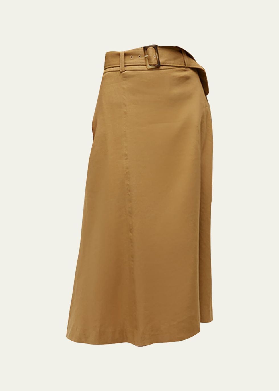 Arwen Belted Linen-Blend Midi Skirt