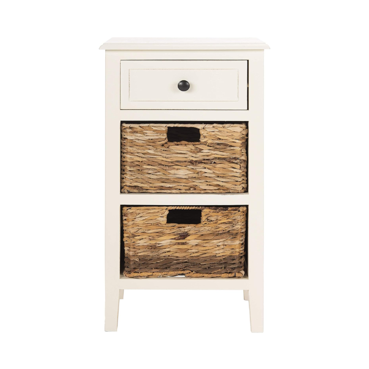 Everly Drawer Side Table with Removable Baskets 