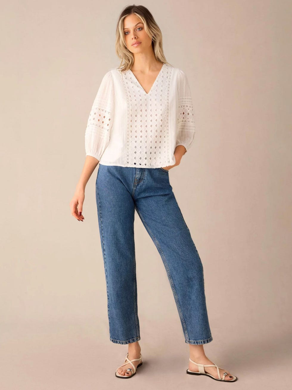 Broderie V-Neck Top