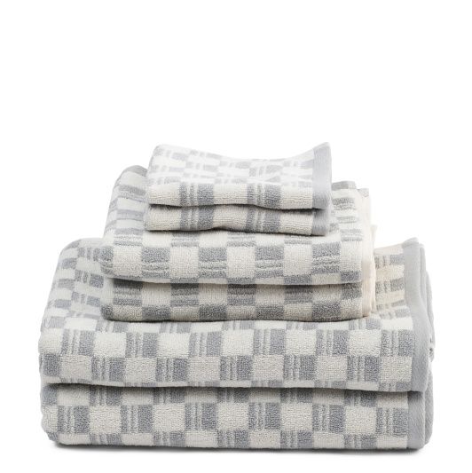 6pc Jacquard Checkered Towel Set
