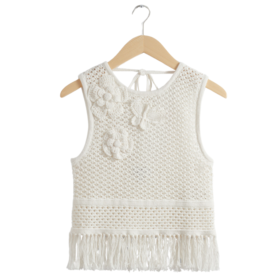 & Other Stories crochet top met franjes