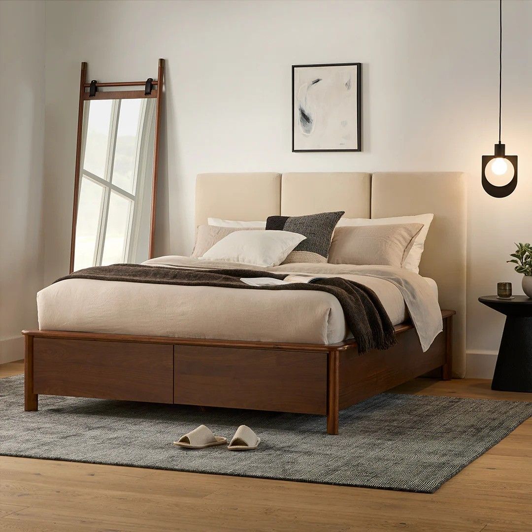Minimalist bed with storage discount