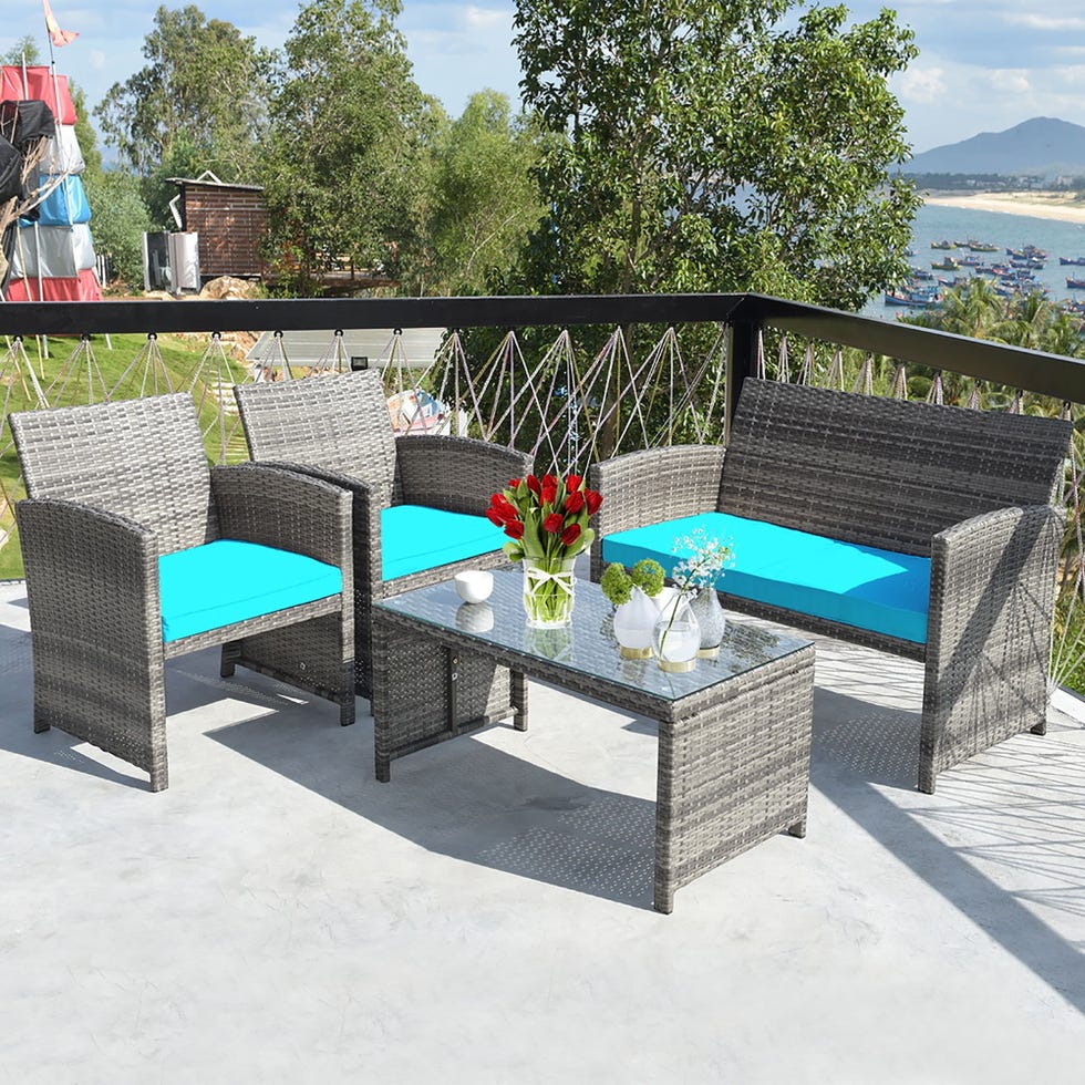 Four-Piece Rattan Patio Set