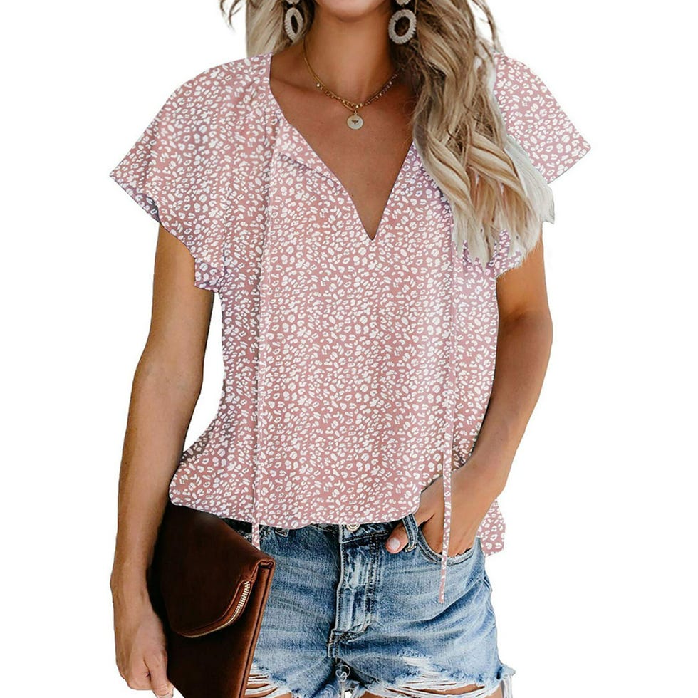 Ruffle Short Sleeve Blouse﻿