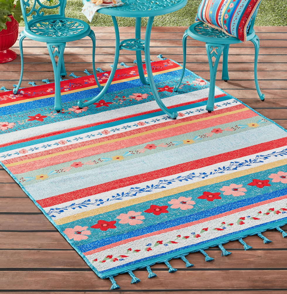The Pioneer Woman Floral Dance Multi Color Outdoor Rug