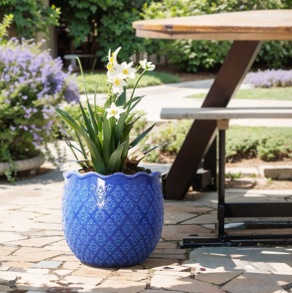 The Pioneer Woman Blue Recycled Resin Planter