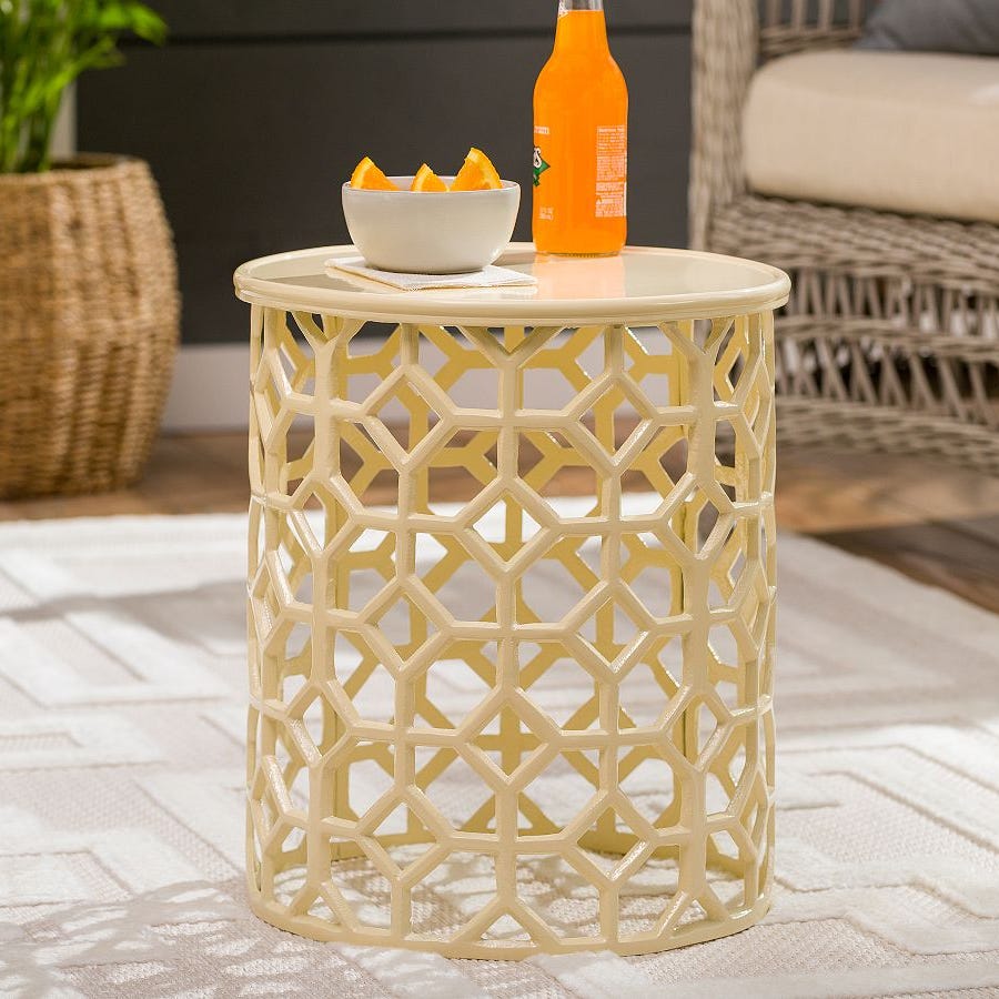 Zelle round metal accent table Zelle round metal accent table