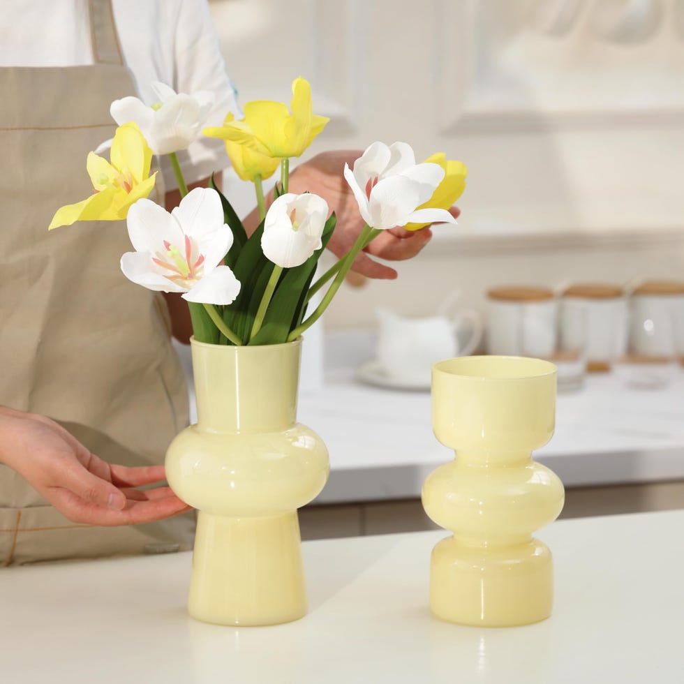 glass vase yellow