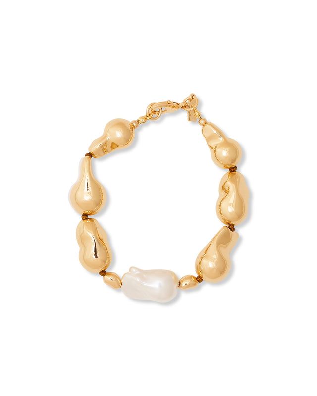 Gold & Baroque Pearl Bracelet