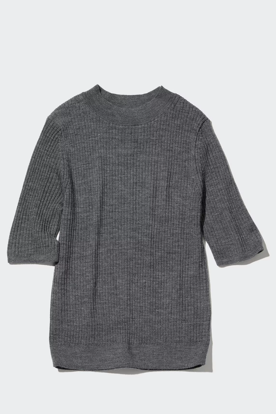 Ribbed Mock-Neck Sweater