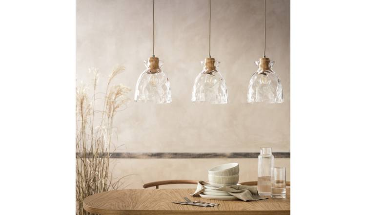 Habitat Vanern Dimple Glass Bar Pendant Light - Clear
