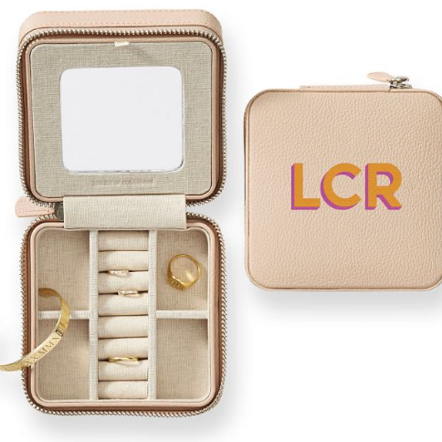 Personalized Small Travel Jewelry Case