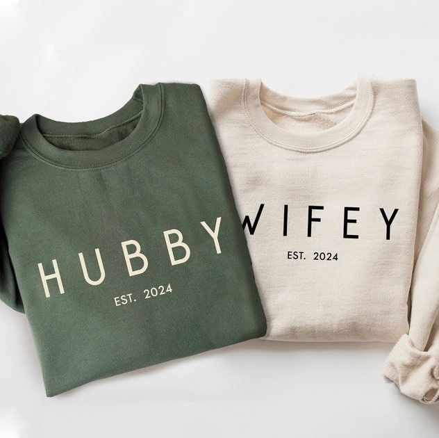 Personalized Hubby & Wifey Sweatshirts