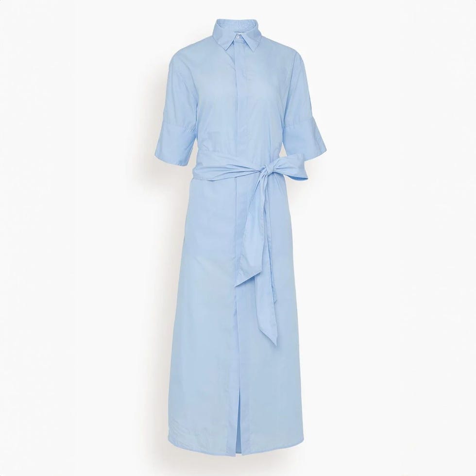Abiti Daria Long Shirt Dress in Light Blue
