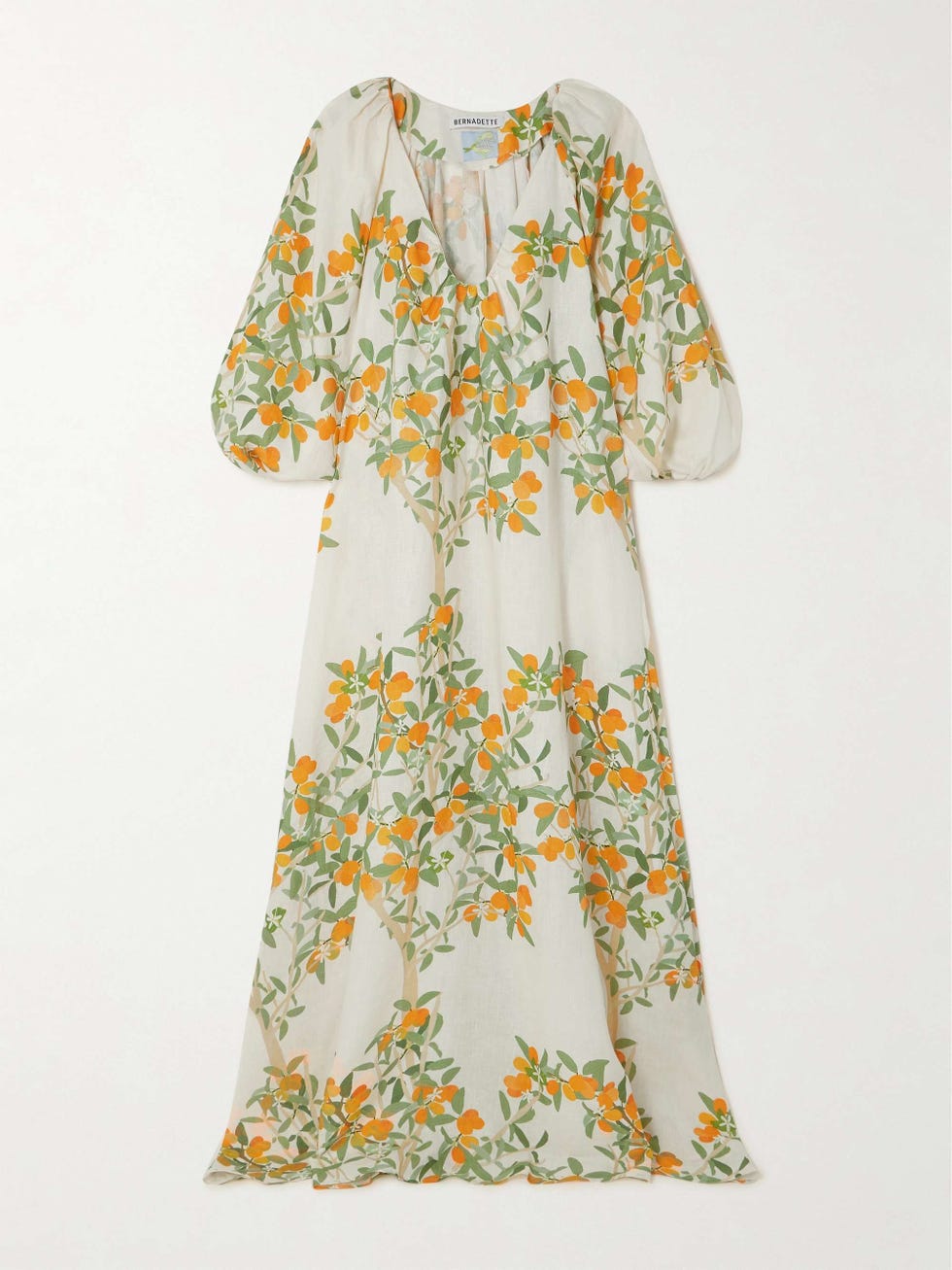 Georgio Printed Linen Maxi Dress