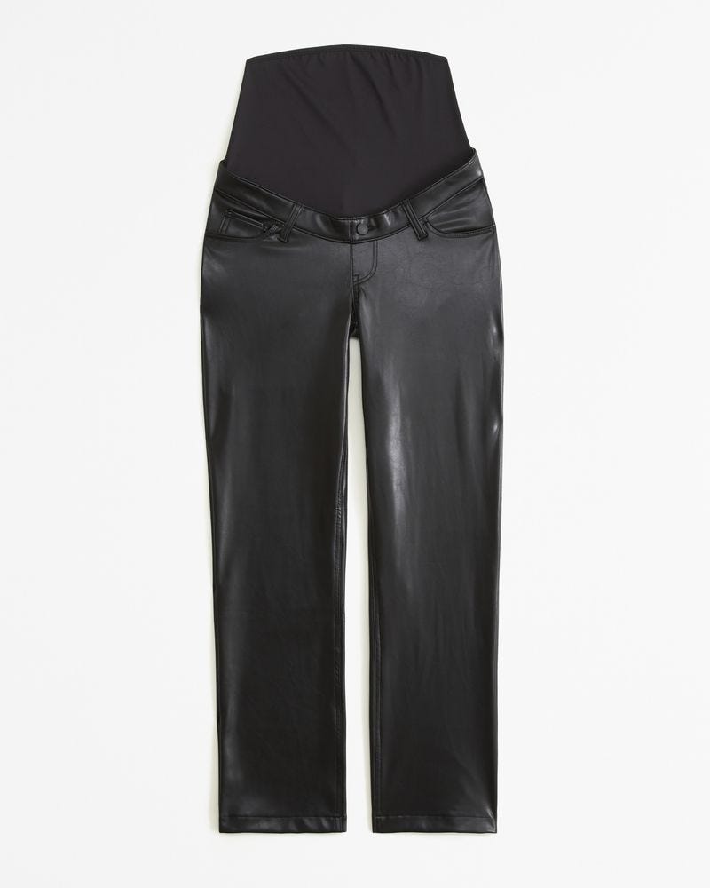 Maternity Vegan Leather 90s Straight Pant