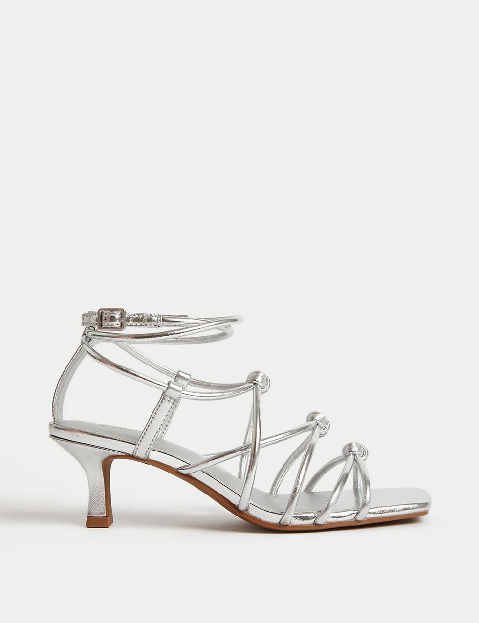 Knot Strappy Kitten Heel Sandals