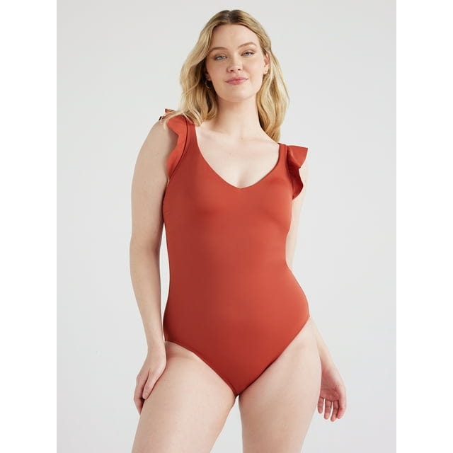 Ruffle Sleeve One Piece Swimsuit