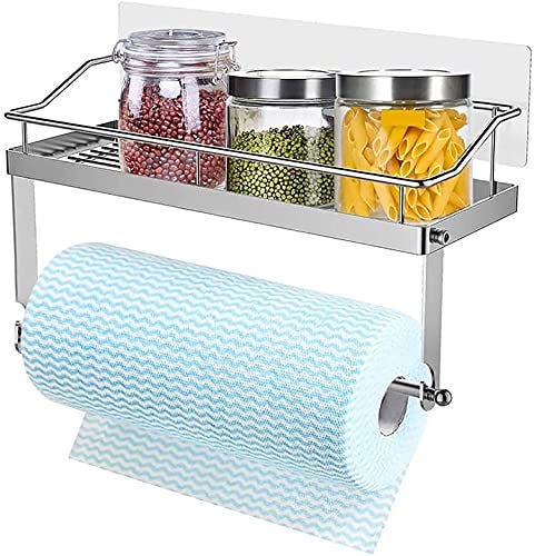 Portarrollos de Cocina con Estante Adhesivo