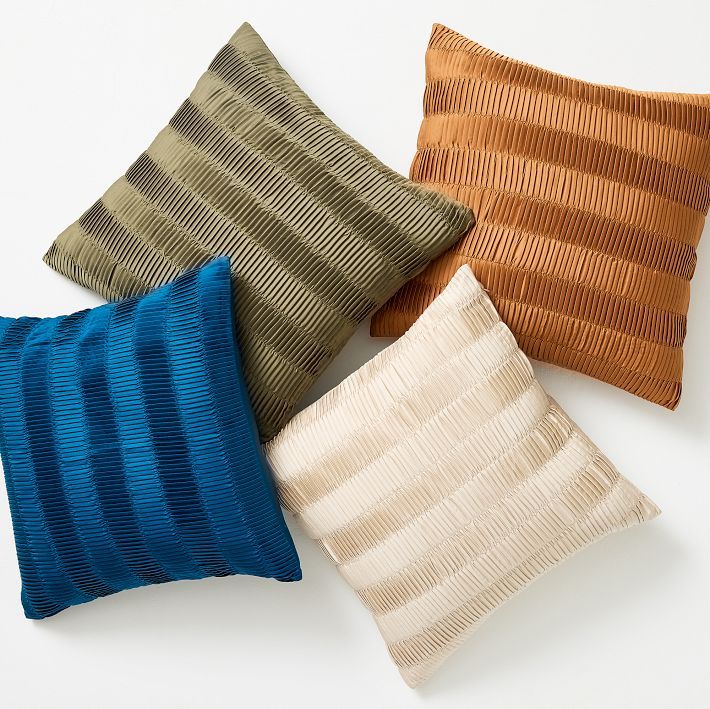 Vertical Pleated Tencel Pillow Cover