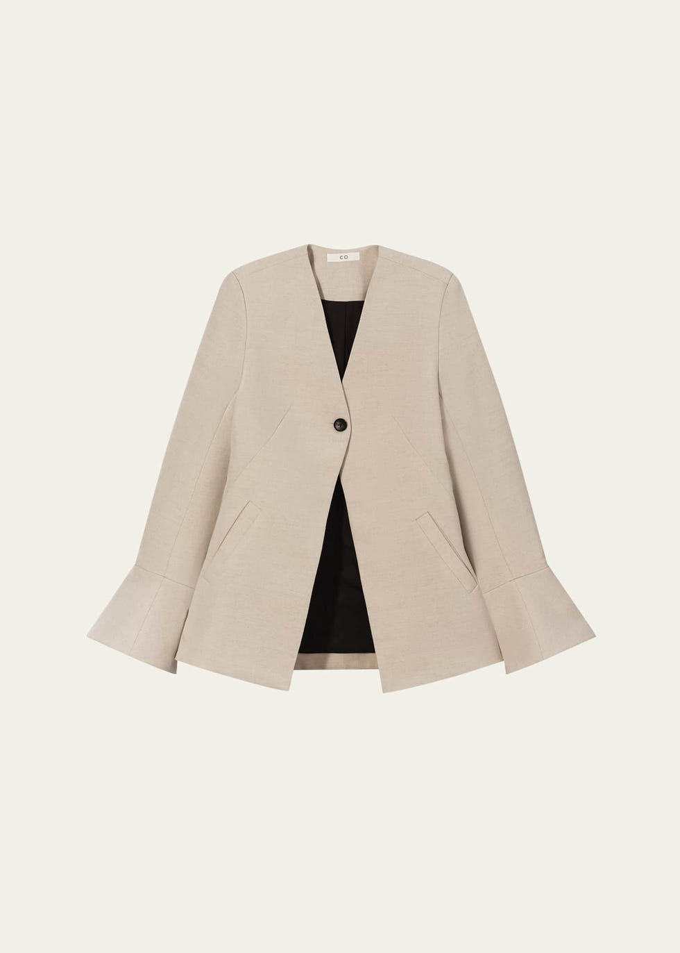 Flare-Cuff Single-Breasted Jacket