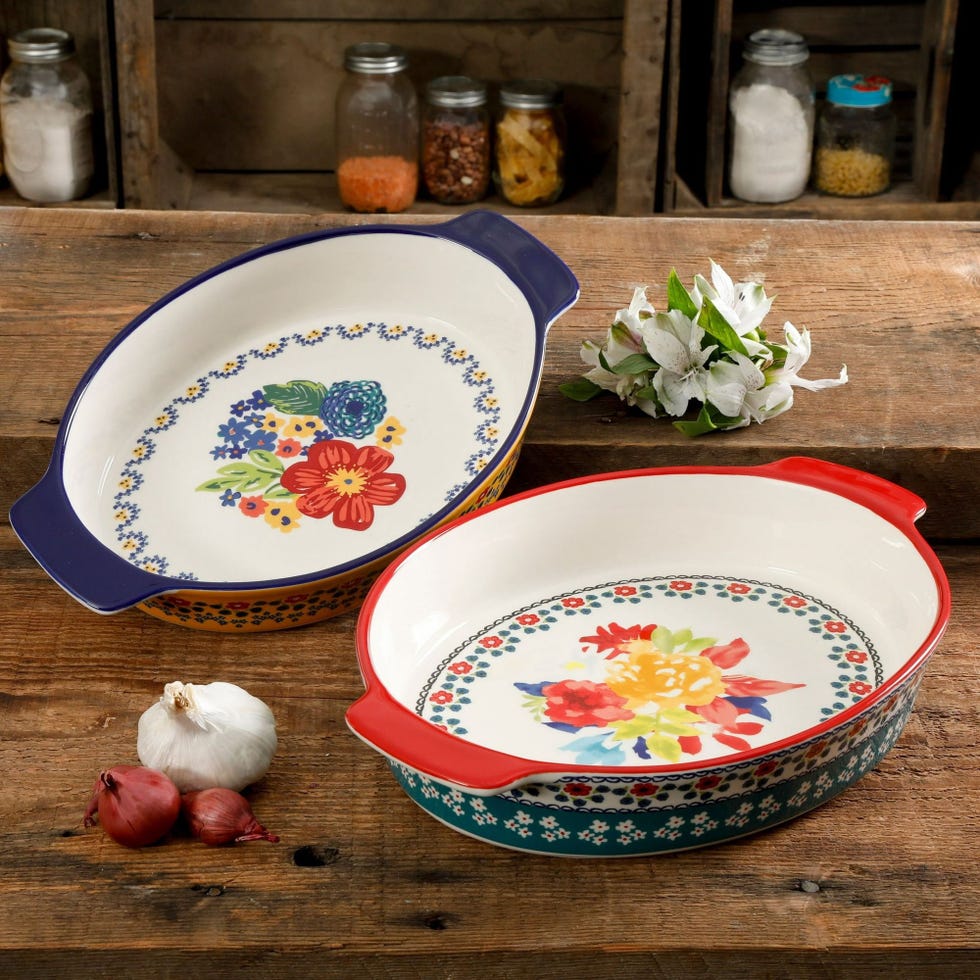 The Pioneer Woman Fiona Floral Ceramic Oval Baking Dishes