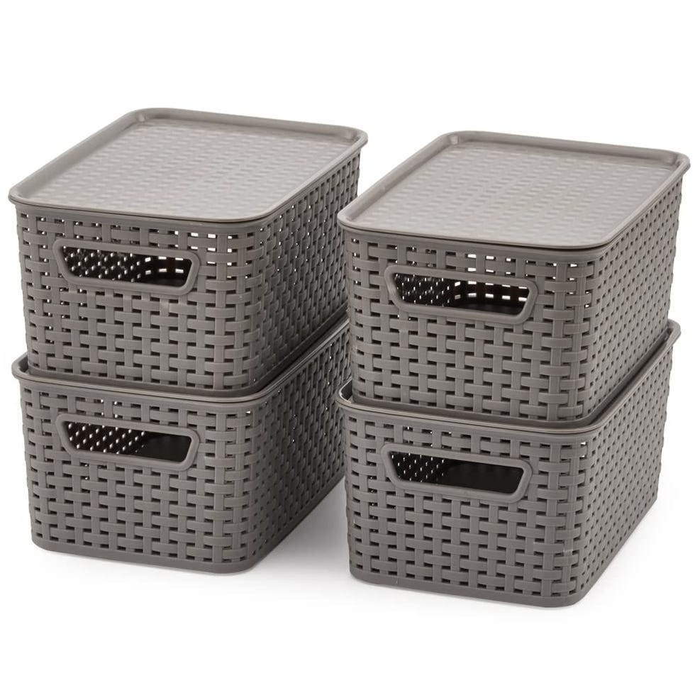 Set de 4 Cestas de Almacenaje con Tapas