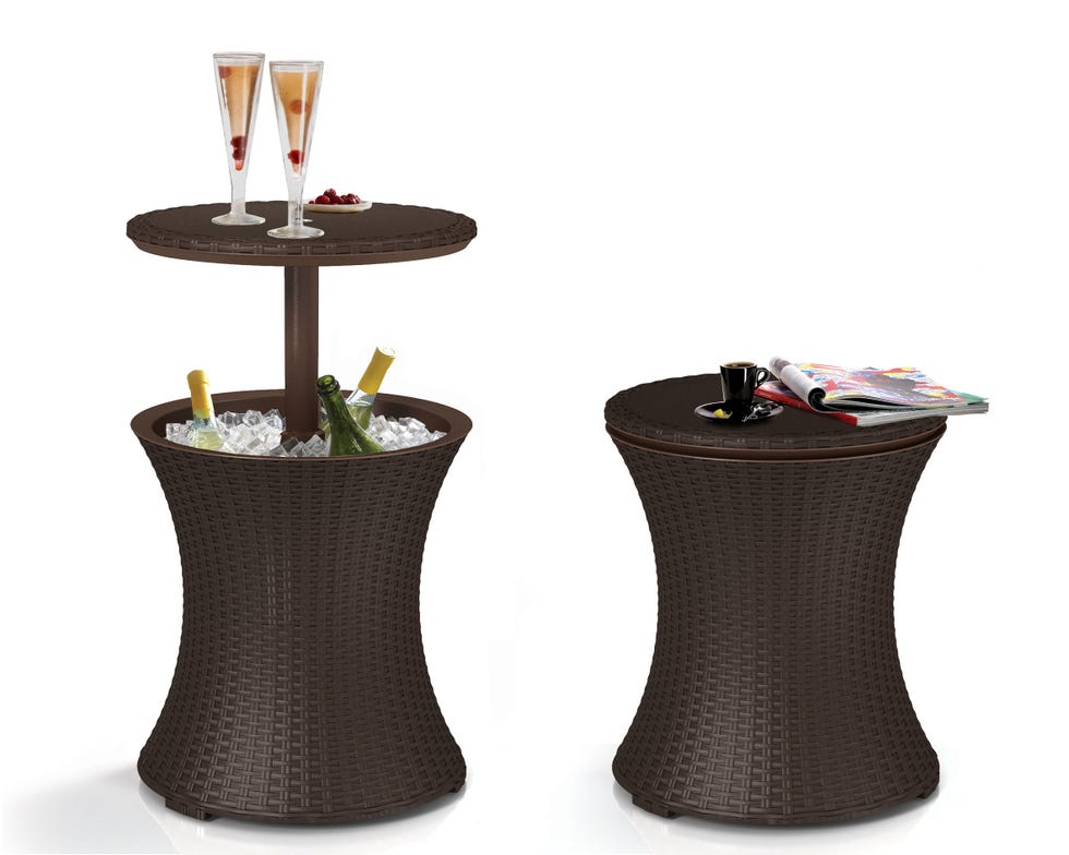 La mesa con nevera para mantener frías tus bebidas