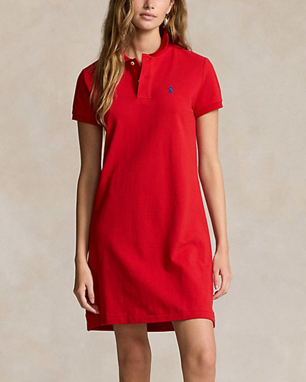 Cotton Mesh Polo Dress