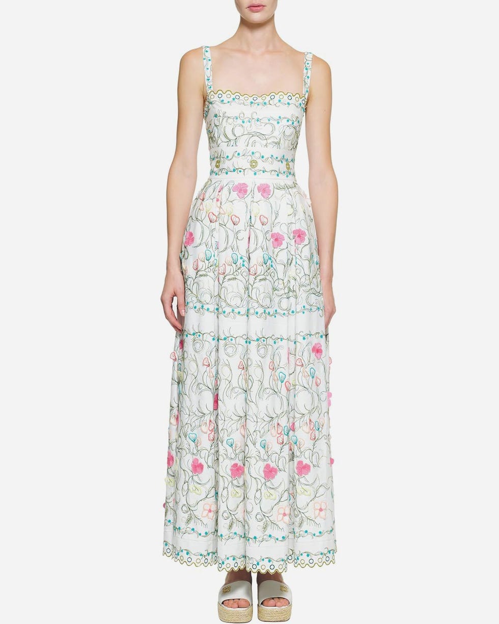 Cotton Embroidered Midi Dress