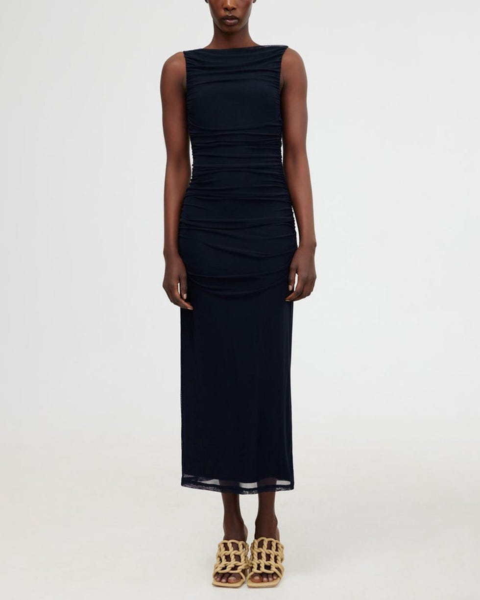 Saria Ruched Knit-Jersey Midi Dress