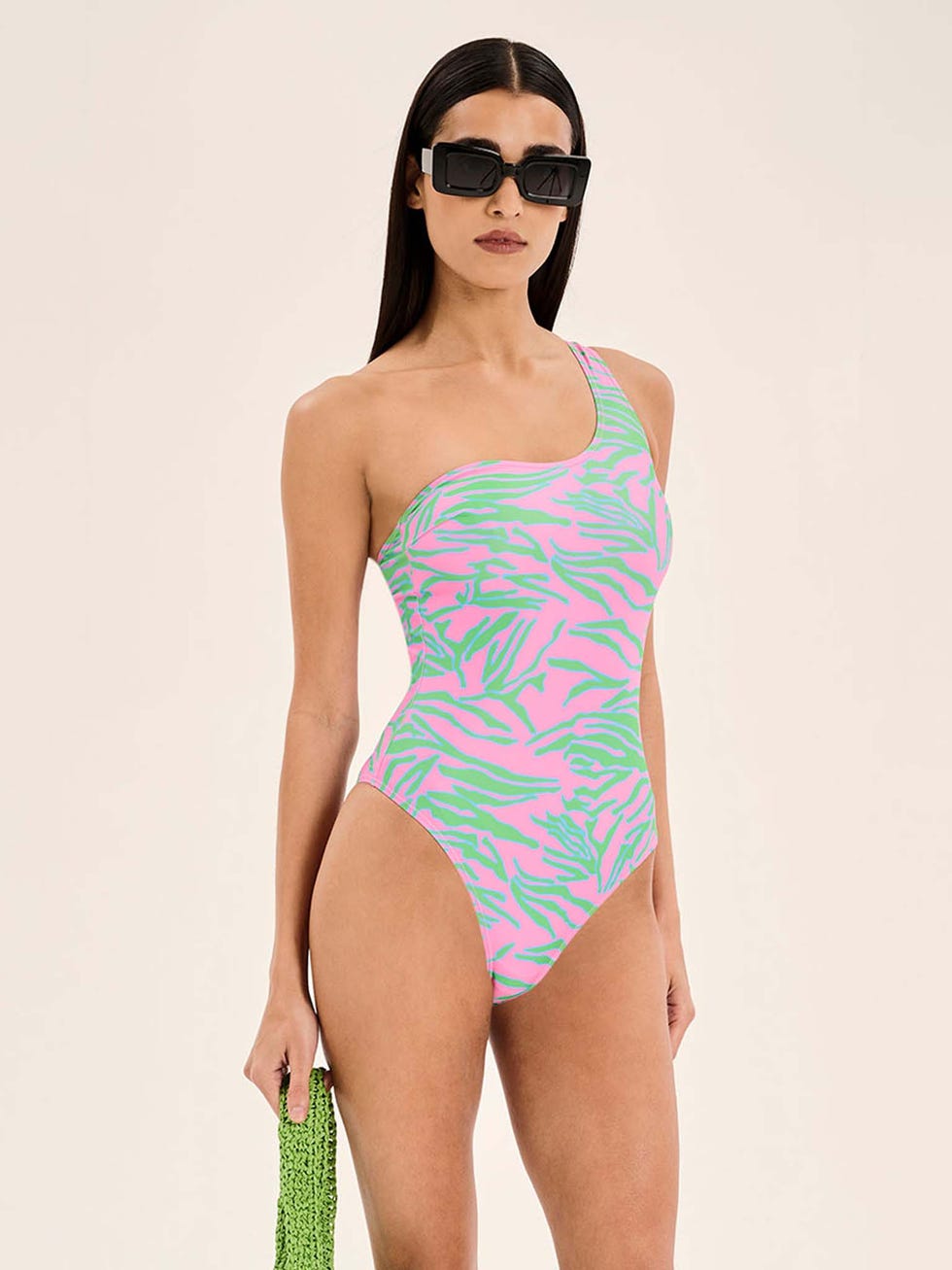 Zadie Tiger Print One Shoulder Swimsuit