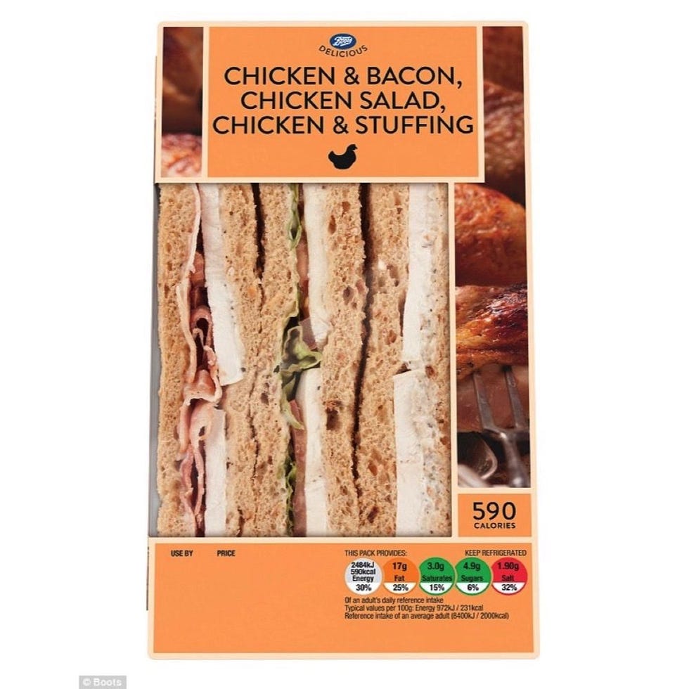 Boots Meal Deal, £3.99 or £3.60 with Boots Advantage Card