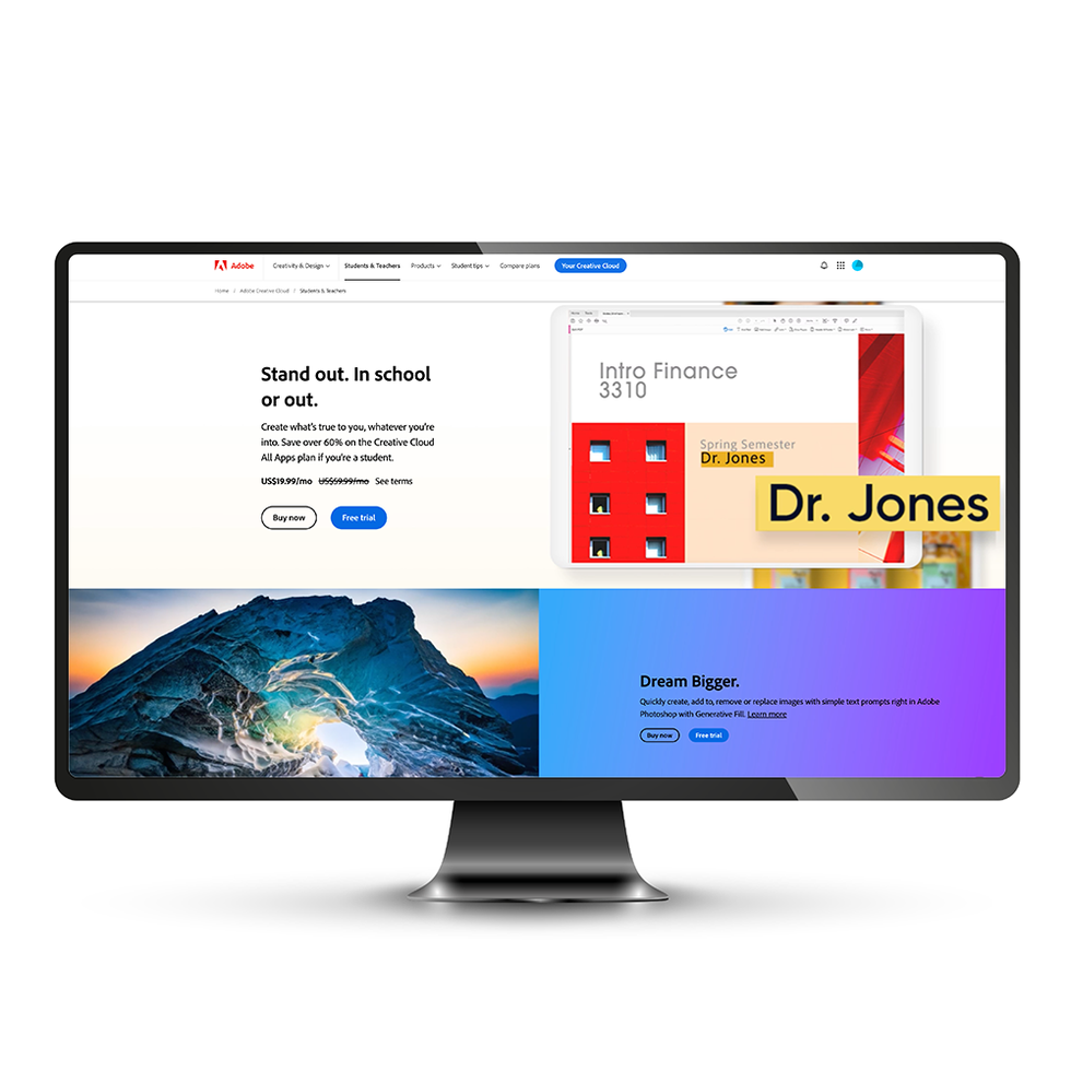Creative Cloud All Apps Plan for Students