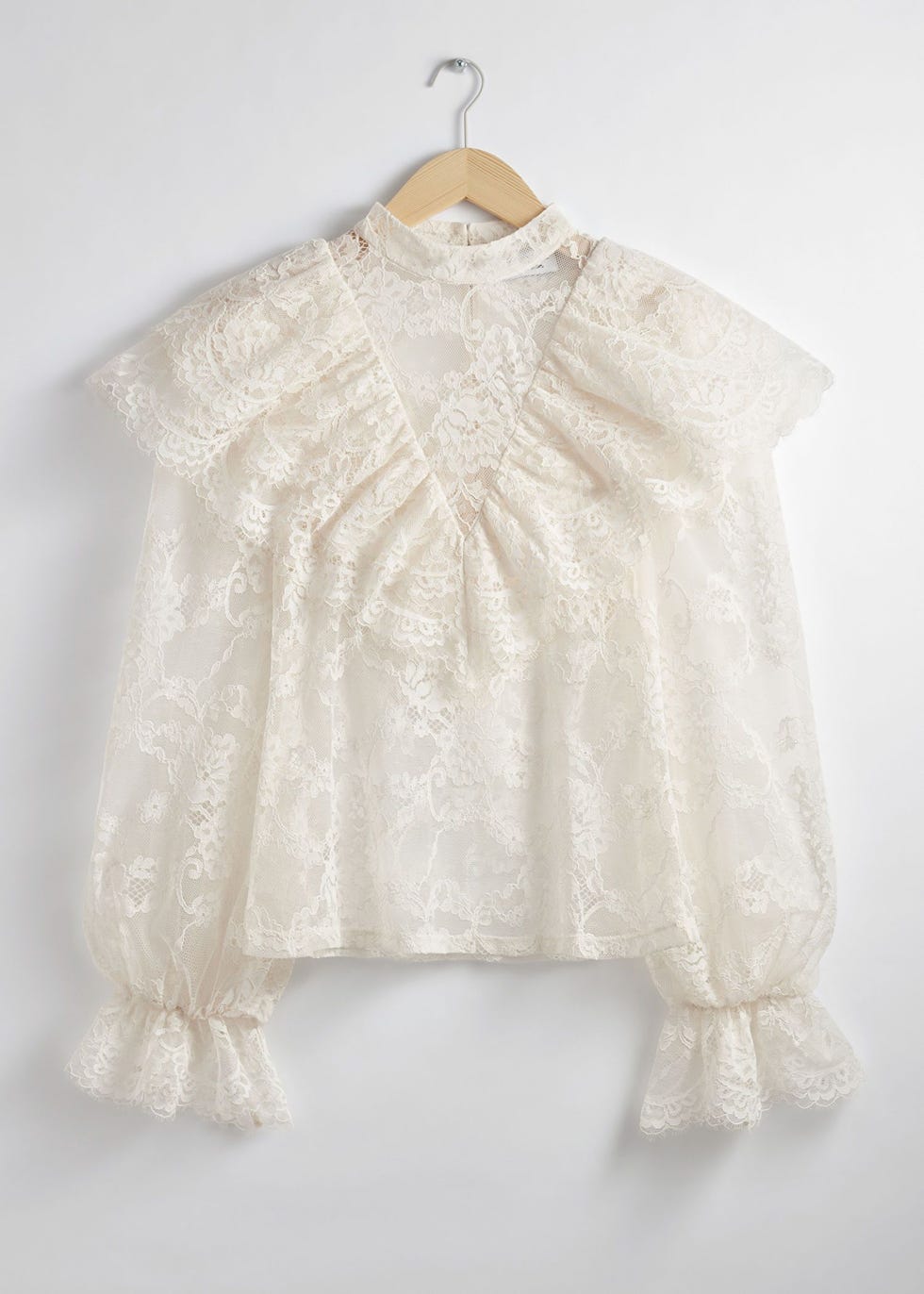 Ruffled lace blouse