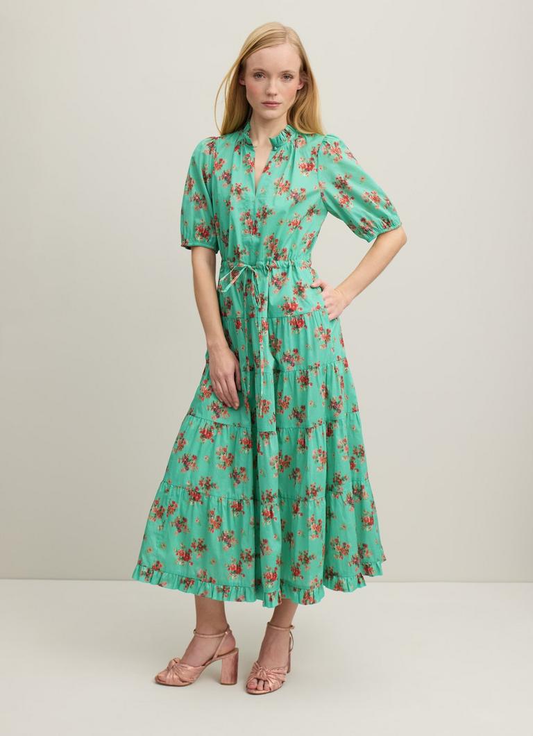 Hedy Bouquet Print Organic Cotton Tiered Dress