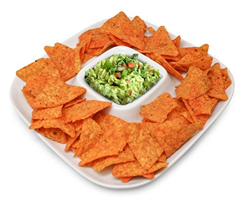 Plato para guacamole con snalcks