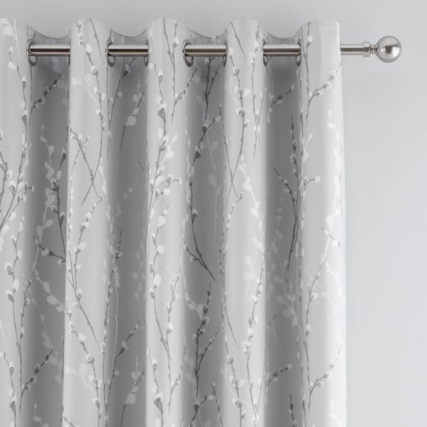 Belle Grey Blackout Eyelet Curtains