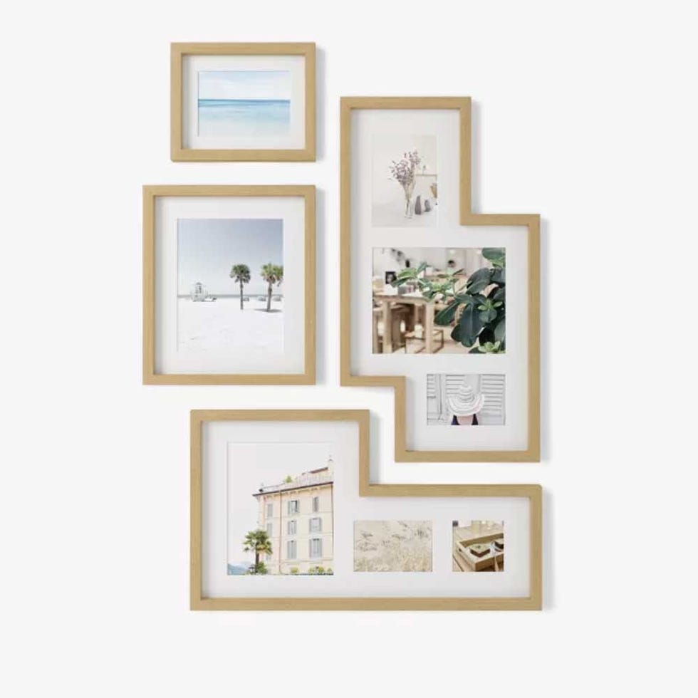 Umbra Mingle Gallery Wall Multi-aperture Photo Frame Set, 9 Photo, Natural