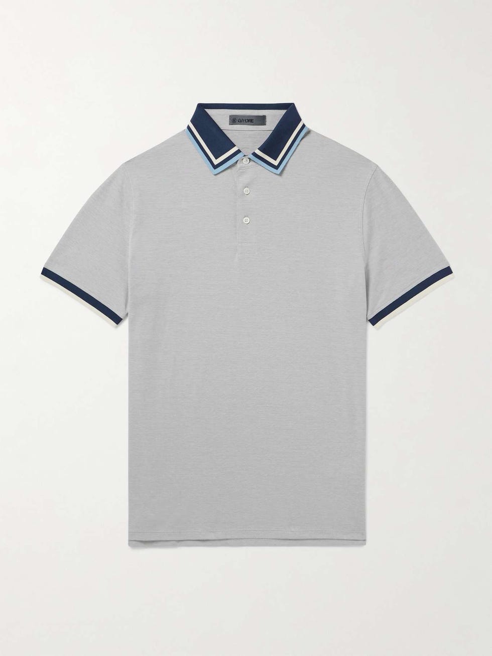 Golf Striped Logo-Appliqu?d Piqu? Polo Shirt