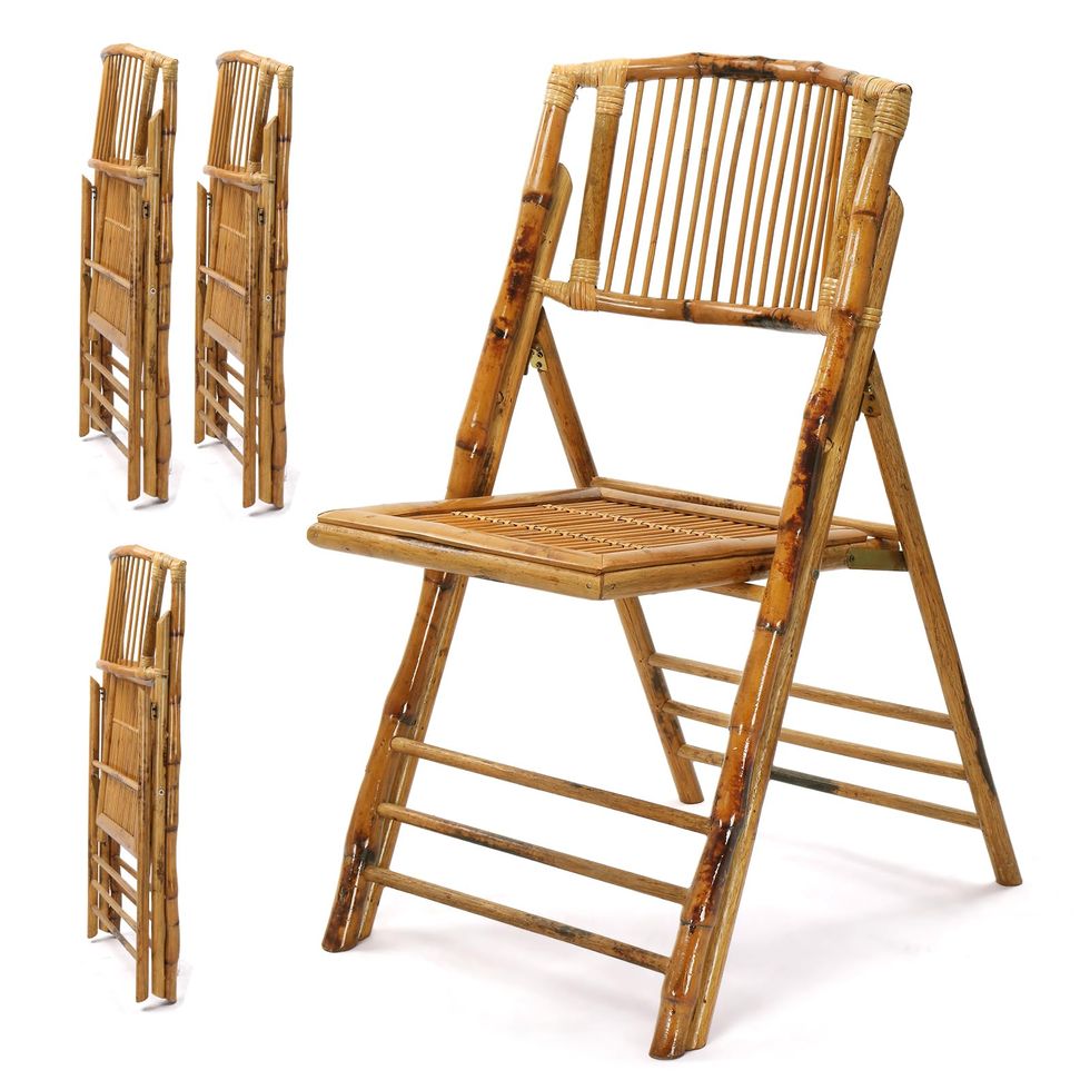 VINGLI Bamboo Folding Chair, 4-Pack