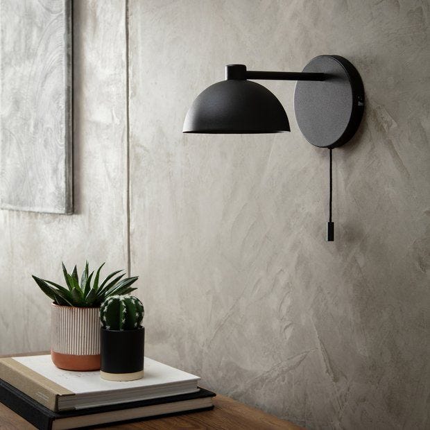 Habitat Mushroom steel wall light in black