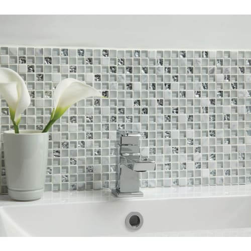 Ice Glass & Stone Mosaic Tile Sheet - 300 x 300mm