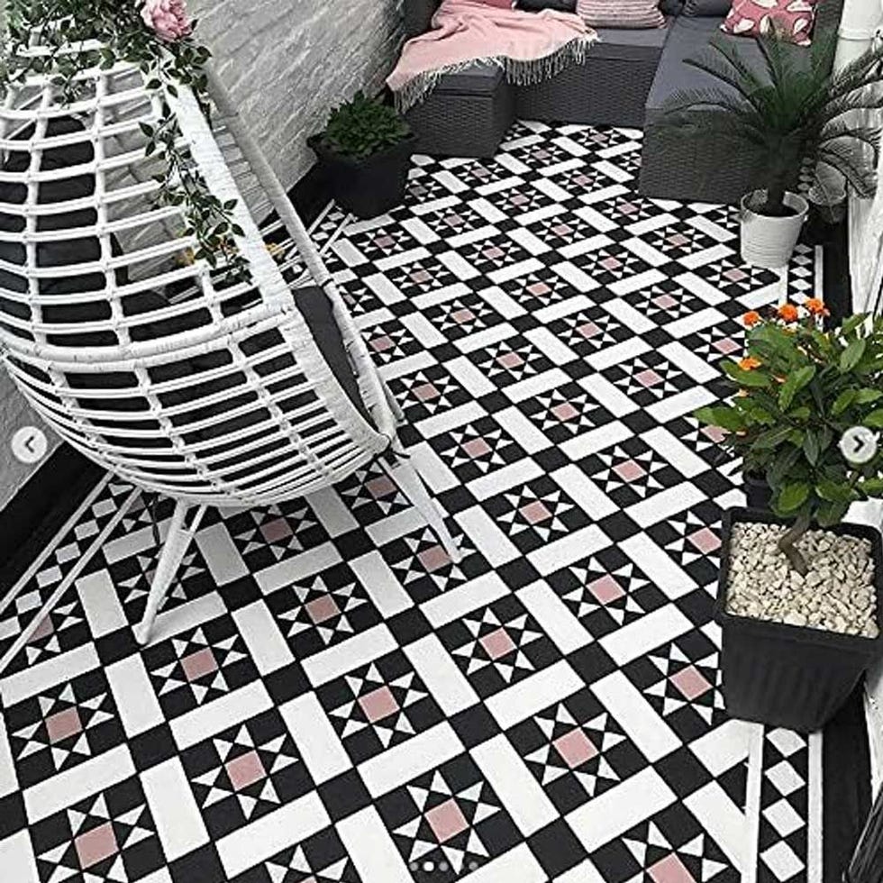 Victorian Tile Pattern and Border Stencil, 30x30cm