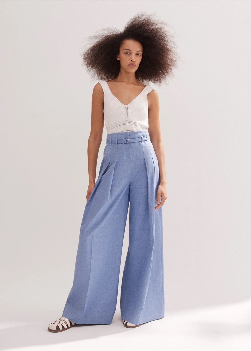 Chambray Tailoring Super Wide-Leg Pant, £225