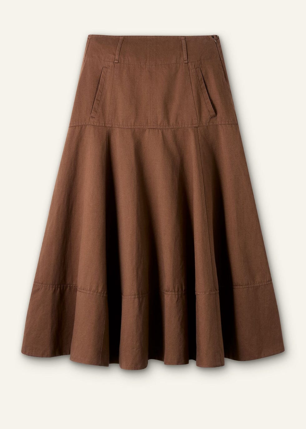 Linen-Blend A-Line Skirt