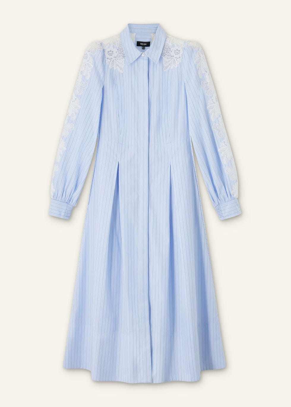 Cotton Stripe Midi Shirt Dress + Belt