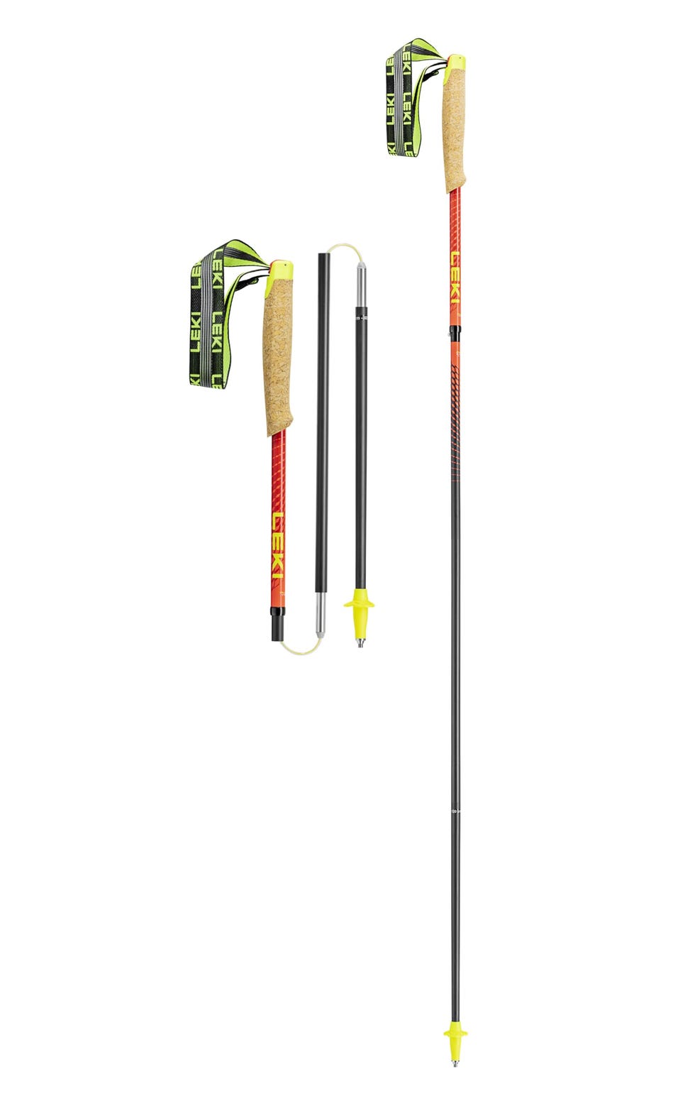 LEKI Alpha Trail FX.One Superlite Carbon - Bastoncini da trekking pieghevoli leggeri per escursionismo e trail running