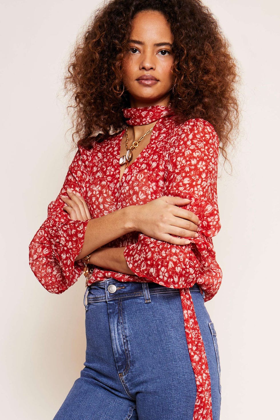 Jovie Tie-Neck Blouse