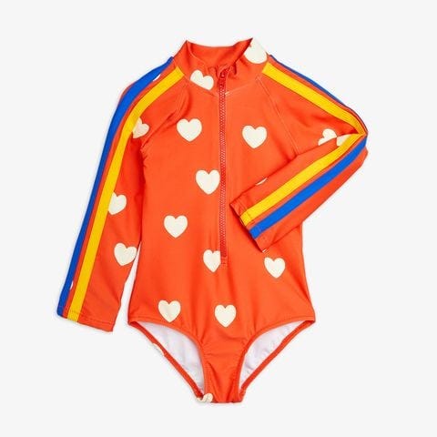 Hearts Long-Sleeved UV Swimsuit